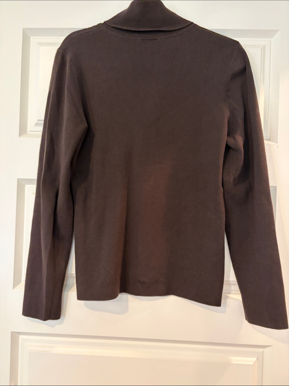 Ann Taylor Warm Brown Shawl Collar 100% Cotton Wrap Sweater, Women’s Medium - Picture 5 of 6